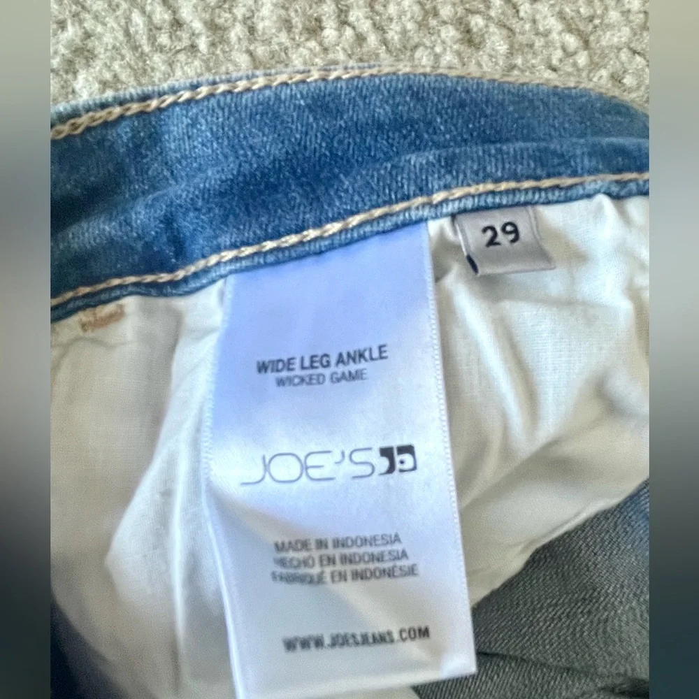 JOE'S Jeans Wide Leg Ankle Jean Wicked Game Size 29 Brand New Sustainable Denim - Picture 7 of 13
